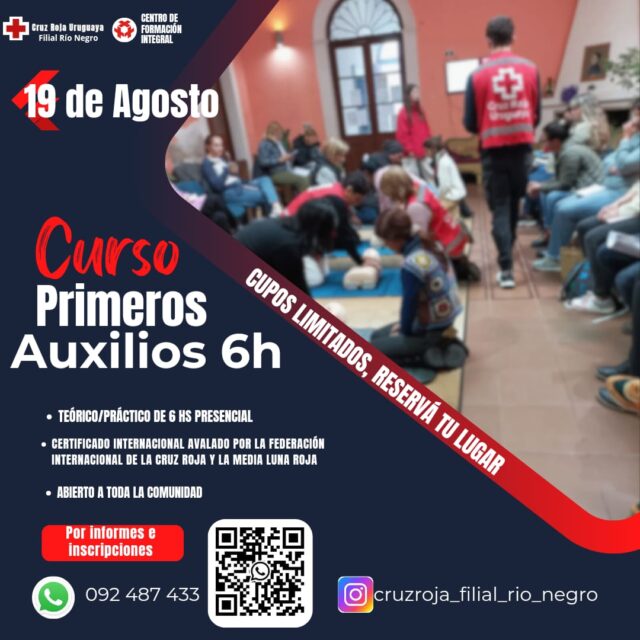 19 DE AGOSTO, CURSO DE PRIMEROS AUXILIOS DE CRUZ ROJA – RíoNegroAhora